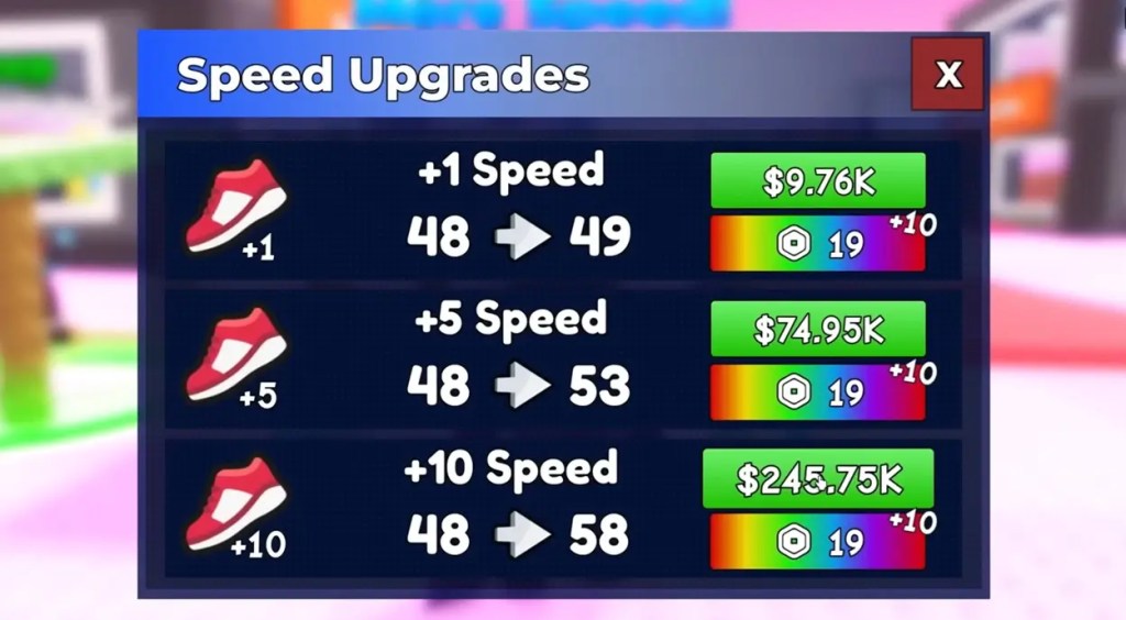 Roblox Be a Brainrot Speed Upgrades